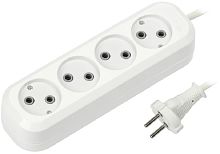 Удлинитель без заземления Smartbuy 4х2,0м 10А 2200Вт белый картинка 